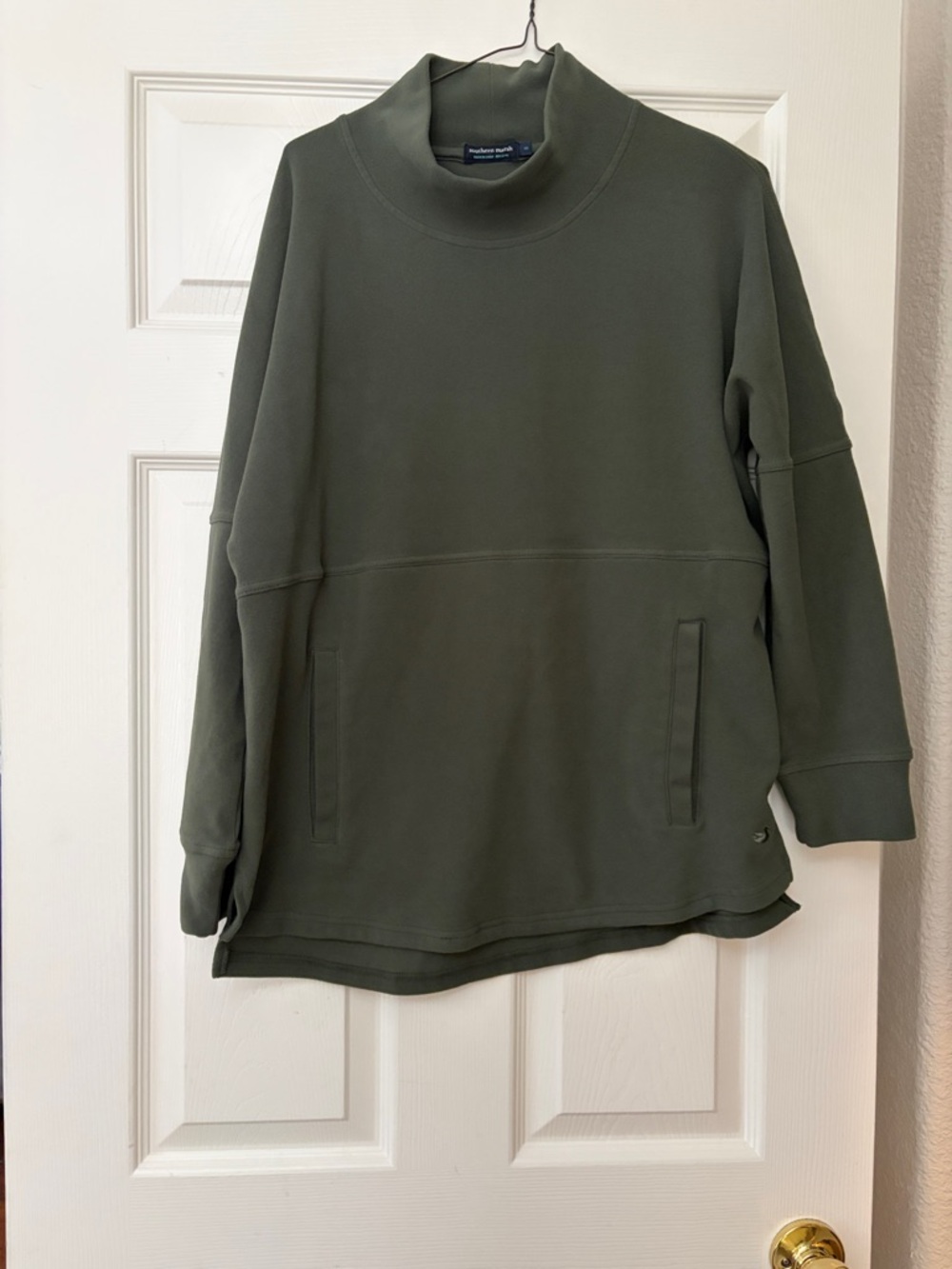Southern Marsh Women's Olive Green Turtleneck Pullover